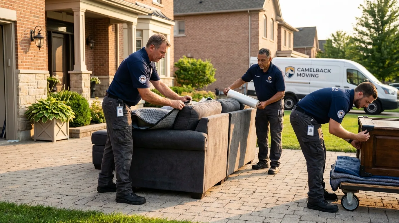 Large estate moving crew wrapping furniture in Mount Sterling, OH